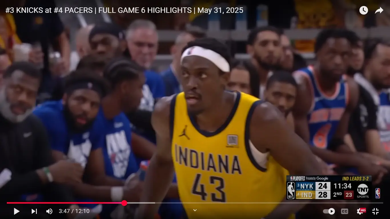 Indiana Pacers' Aggresive Pascal Siakam after a 3 Pointer
