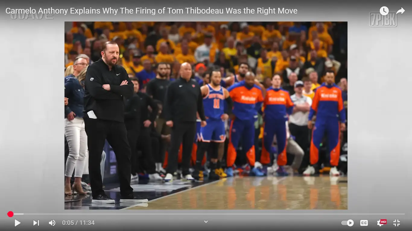 Carmelo Anthony Explains Why The Firing of Tom Thibodeau Was the Right Move