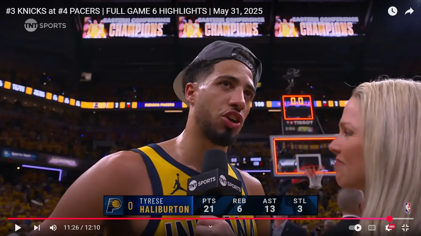 Tyrese Haliburton in an interview with a TNT Reporter after the Match